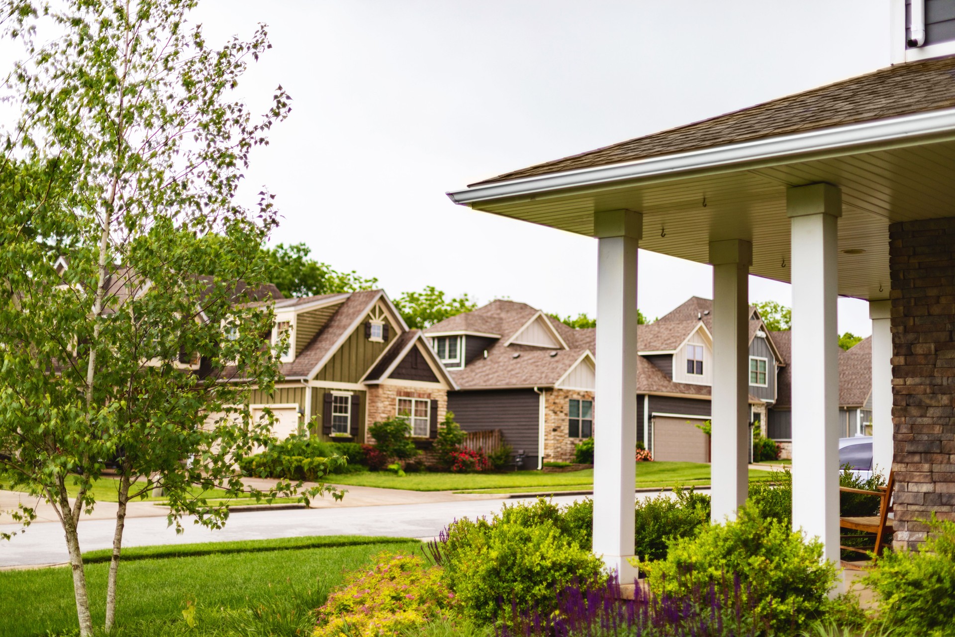 Residential Housing in the US both Single and Multiple Dwellings in Springtime Photo Series