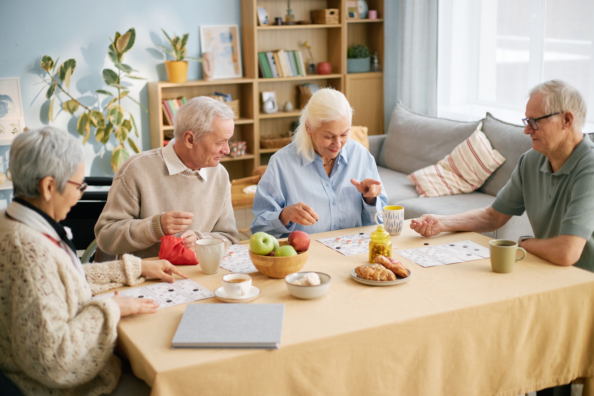 Group of Elderly People Enjoying Breakfast Together